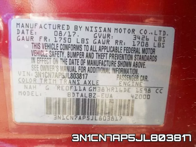 3N1CN7AP5JL803817 фото 2