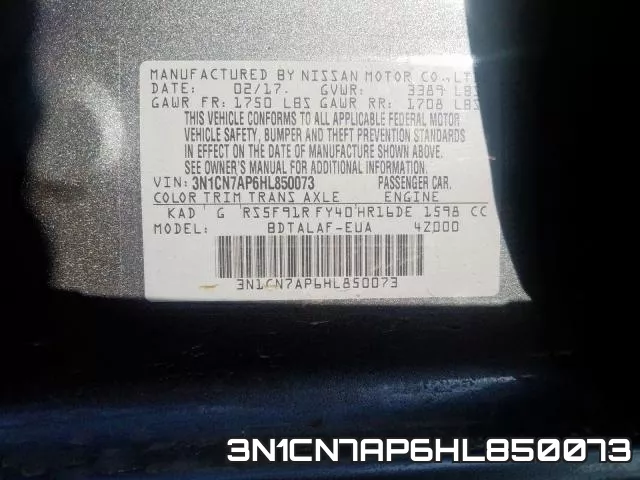 3N1CN7AP6HL850073 фото 2