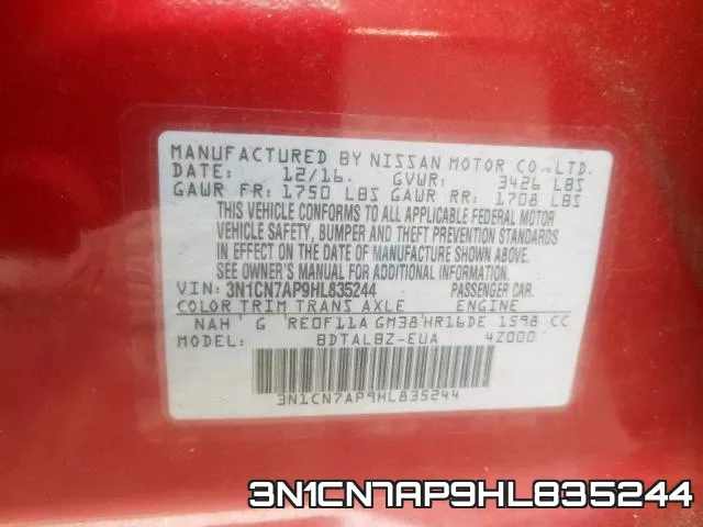 3N1CN7AP9HL835244 фото 2