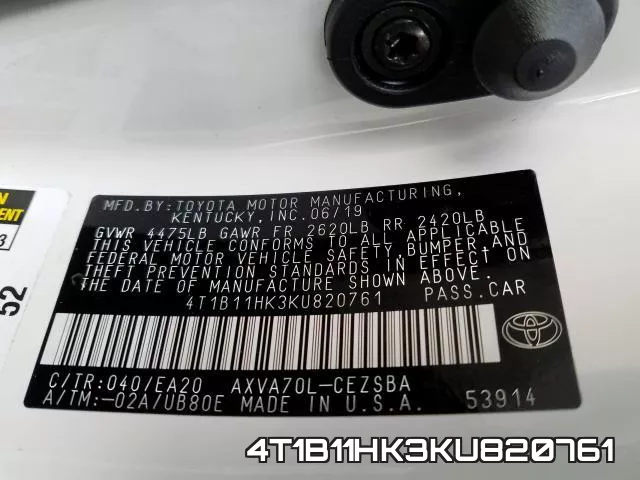 4T1B11HK3KU820761 фото 2