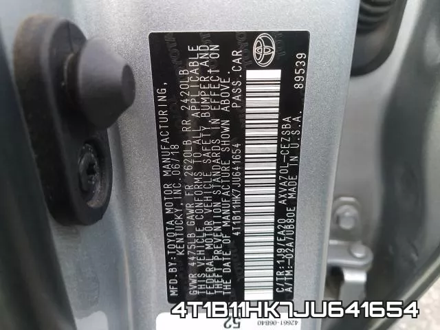 4T1B11HK7JU641654 фото 2