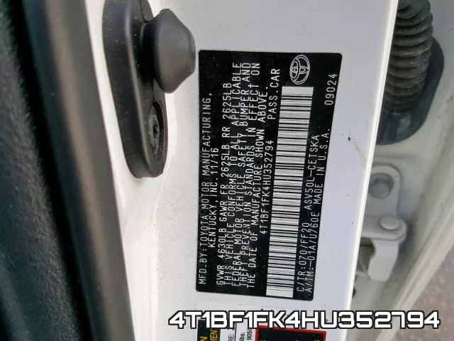 4T1BF1FK4HU352794 фото 2