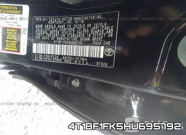 4T1BF1FK5HU695792 фото 10