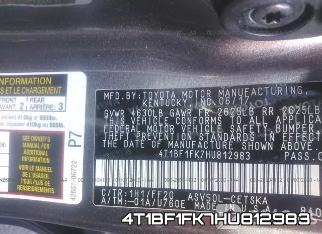 4T1BF1FK7HU812983 фото 10