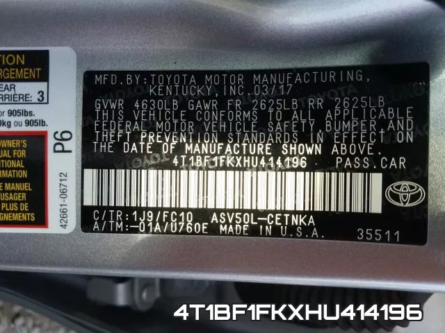 4T1BF1FKXHU414196 фото 2