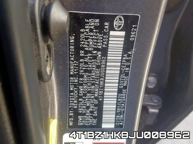 4T1BZ1HK8JU008962 фото 2