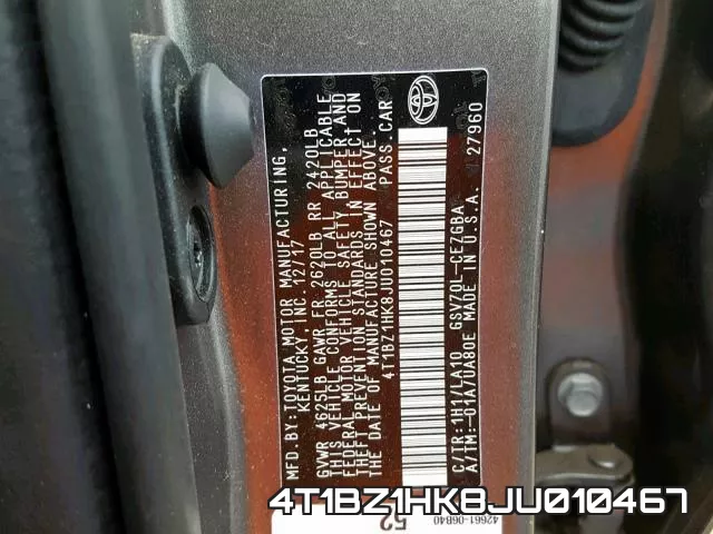 4T1BZ1HK8JU010467 фото 2