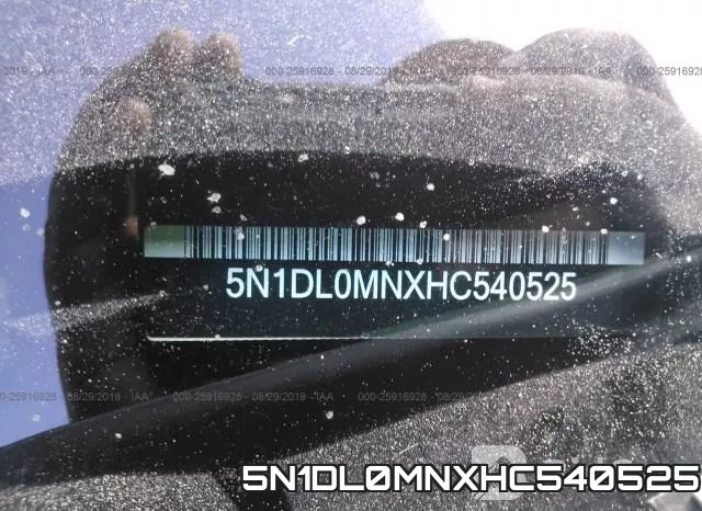 5N1DL0MNXHC540525 фото 10