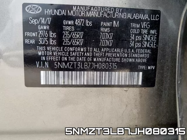5NMZT3LB7JH080315 фото 2