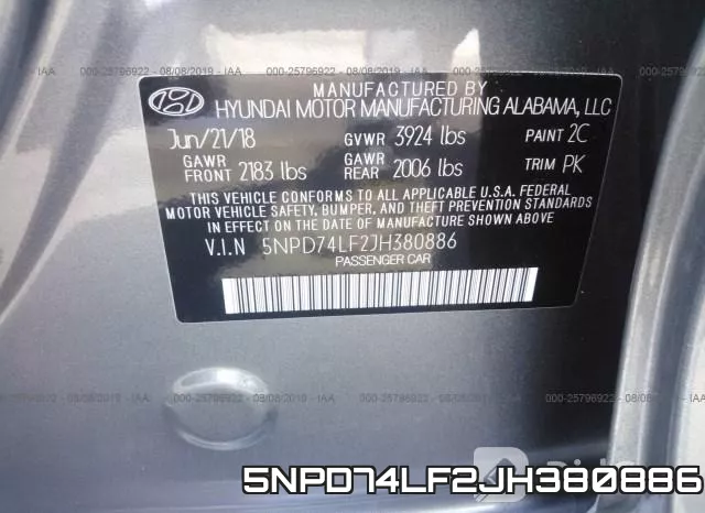 5NPD74LF2JH380886 фото 10