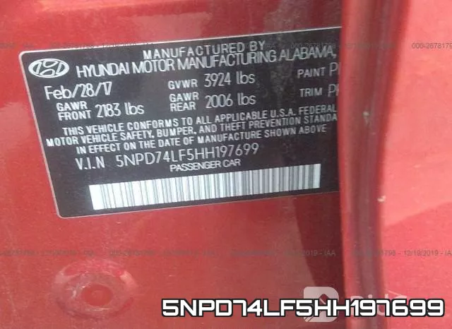 5NPD74LF5HH197699 фото 10