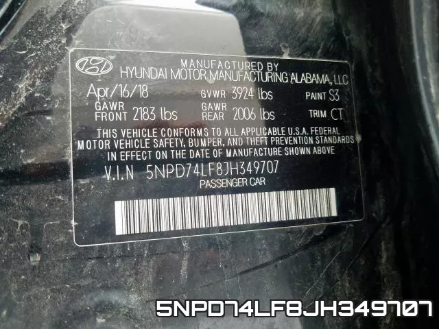 5NPD74LF8JH349707 фото 2