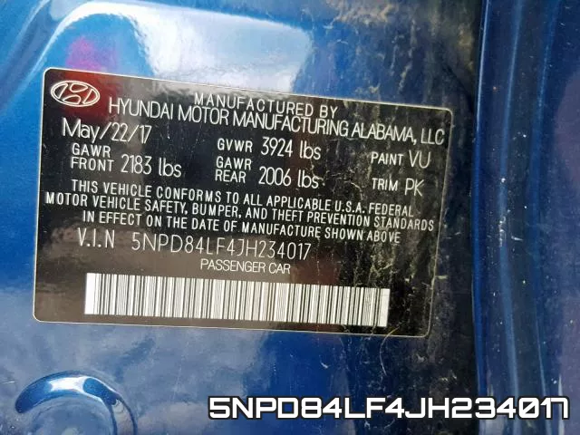 5NPD84LF4JH234017 фото 2