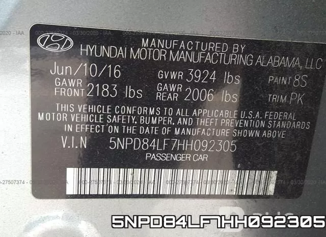 5NPD84LF7HH092305 фото 10