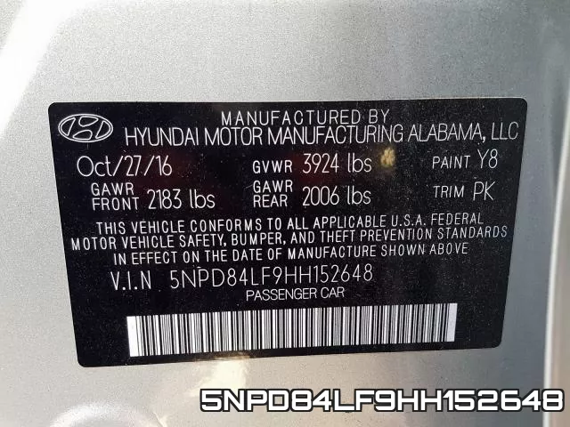 5NPD84LF9HH152648 фото 2