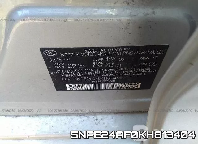 5NPE24AF0KH813404 фото 10