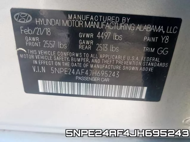 5NPE24AF4JH695243 фото 2