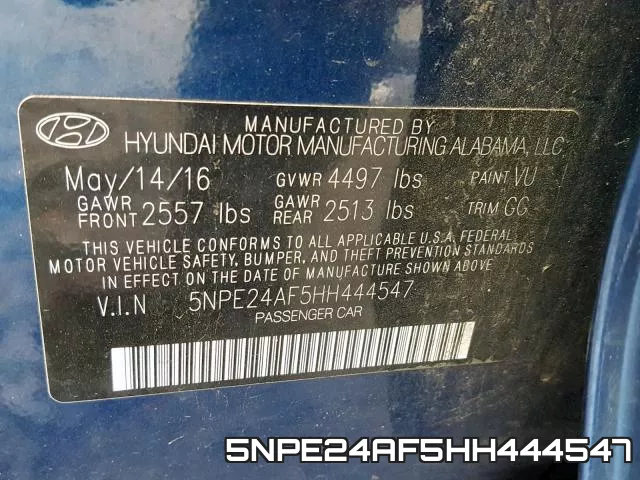5NPE24AF5HH444547 фото 2