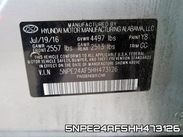 5NPE24AF5HH473126 фото 2