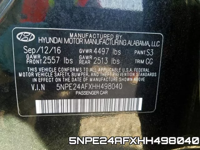5NPE24AFXHH498040 фото 2