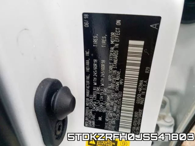5TDKZRFH0JS547803 фото 2