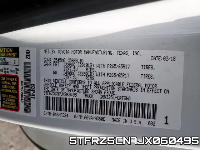 5TFRZ5CN7JX060495 фото 2