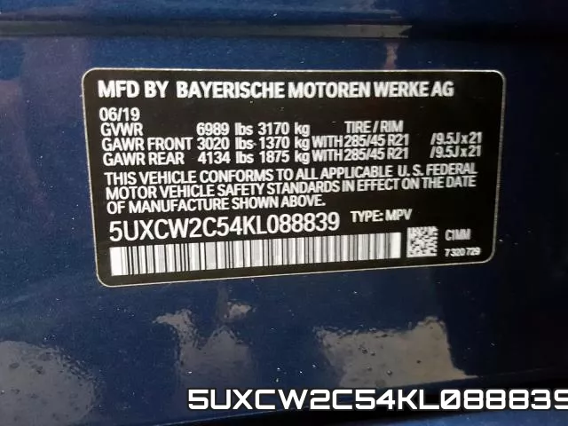 5UXCW2C54KL088839 фото 2