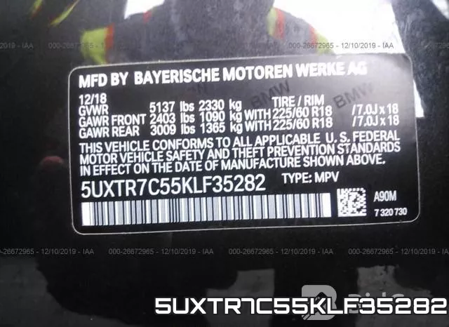 5UXTR7C55KLF35282 фото 10