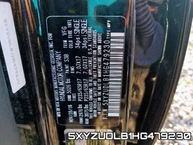 5XYZUDLB1HG479230 фото 2