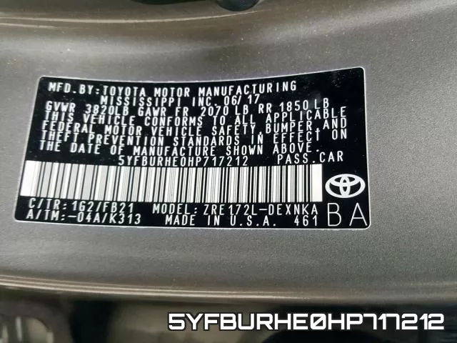 5YFBURHE0HP717212 фото 2