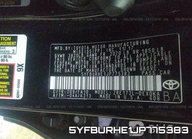 5YFBURHE1JP775383 фото 10