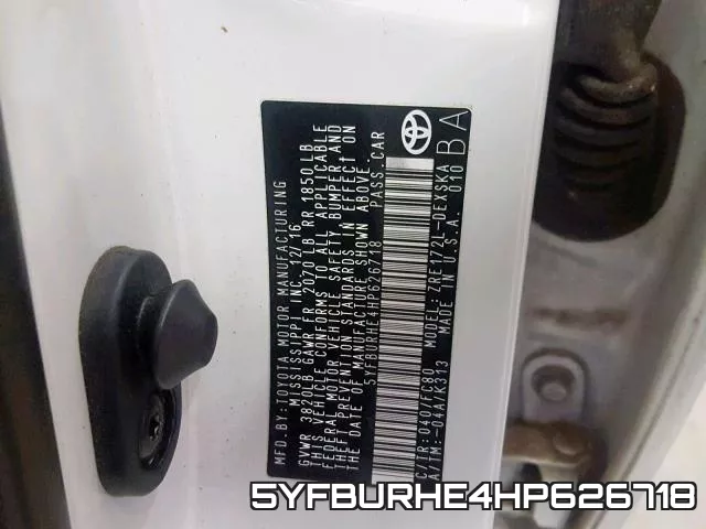 5YFBURHE4HP626718 фото 2