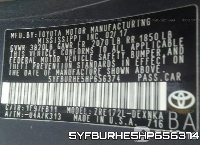5YFBURHE5HP656374 фото 10