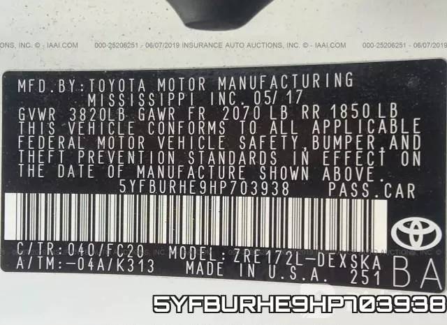5YFBURHE9HP703938 фото 10