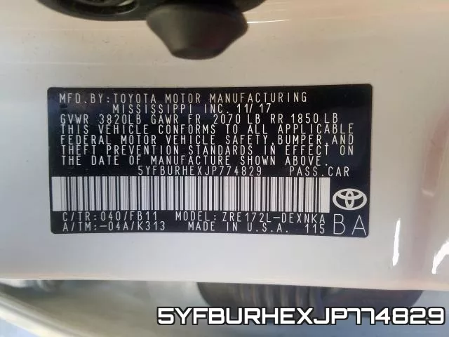 5YFBURHEXJP774829 фото 2