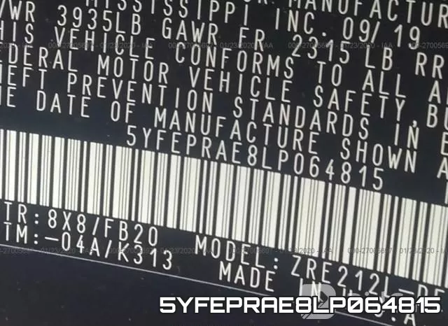 5YFEPRAE8LP064815 фото 10