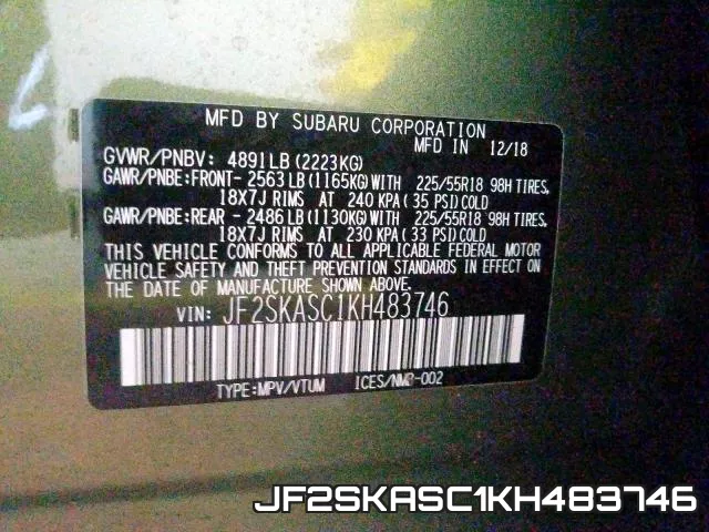 JF2SKASC1KH483746 фото 2