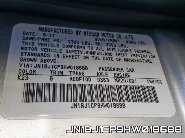 JN1BJ1CP9HW018688 фото 2