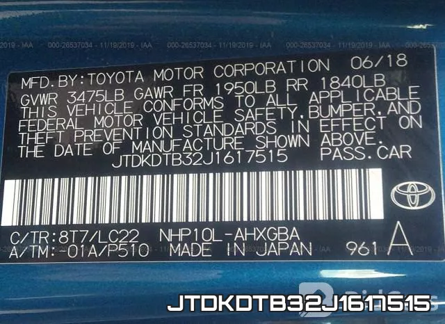 JTDKDTB32J1617515 фото 10