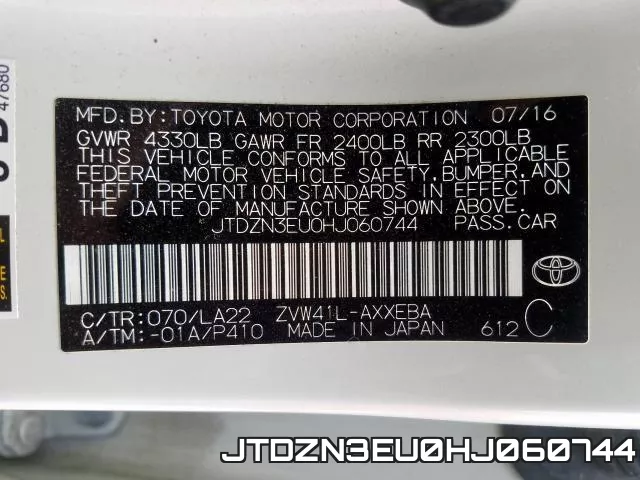 JTDZN3EU0HJ060744 фото 2
