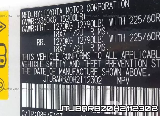 JTJBARBZ0H2112302 фото 10