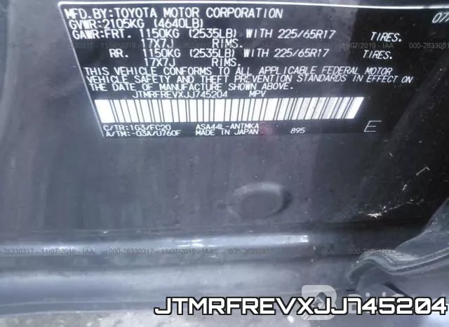 JTMRFREVXJJ745204 фото 10