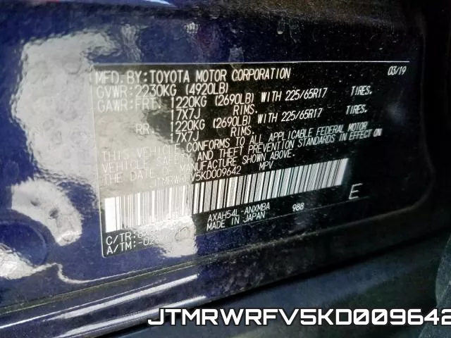 JTMRWRFV5KD009642 фото 2