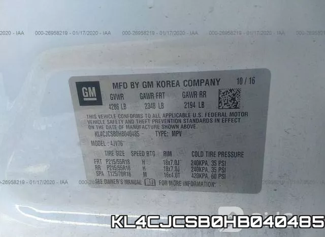 KL4CJCSB0HB040485 фото 10