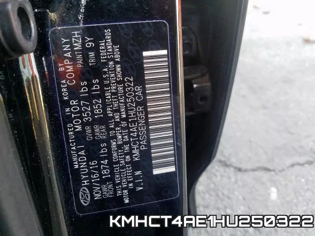 KMHCT4AE1HU250322 фото 2