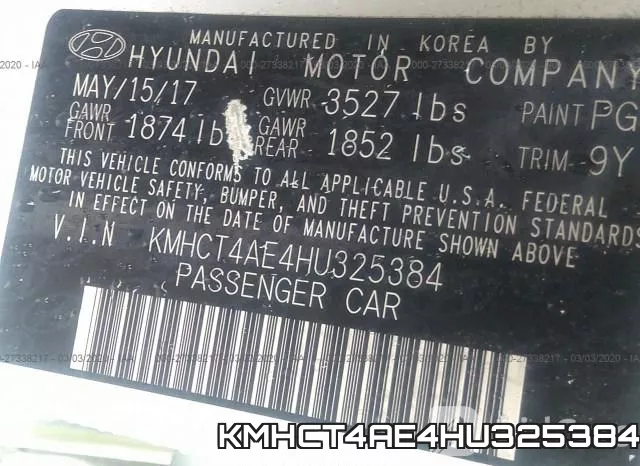 KMHCT4AE4HU325384 фото 10