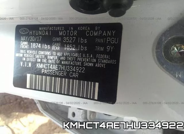 KMHCT4AE7HU334922 фото 10