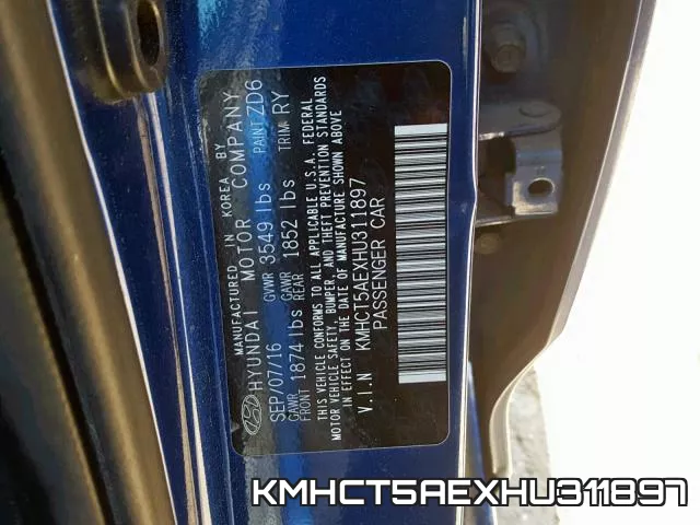 KMHCT5AEXHU311897 фото 2