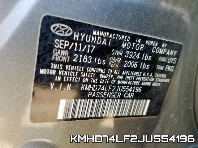 KMHD74LF2JU554196 фото 2