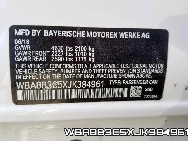 WBA8B3C5XJK384961 фото 2